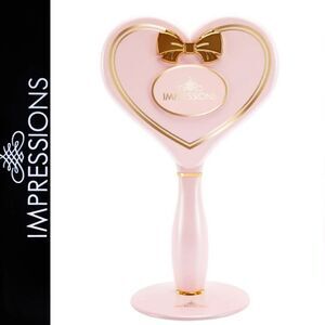 Impressions Amour LED Handheld Heart Makeup Mirror w/Standing Base